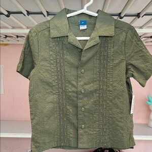 Old Navy Olive Green Textured Shirt